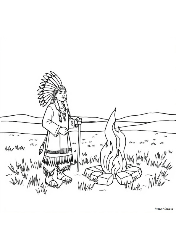 Desene De Colorat Cu Nativi Americani