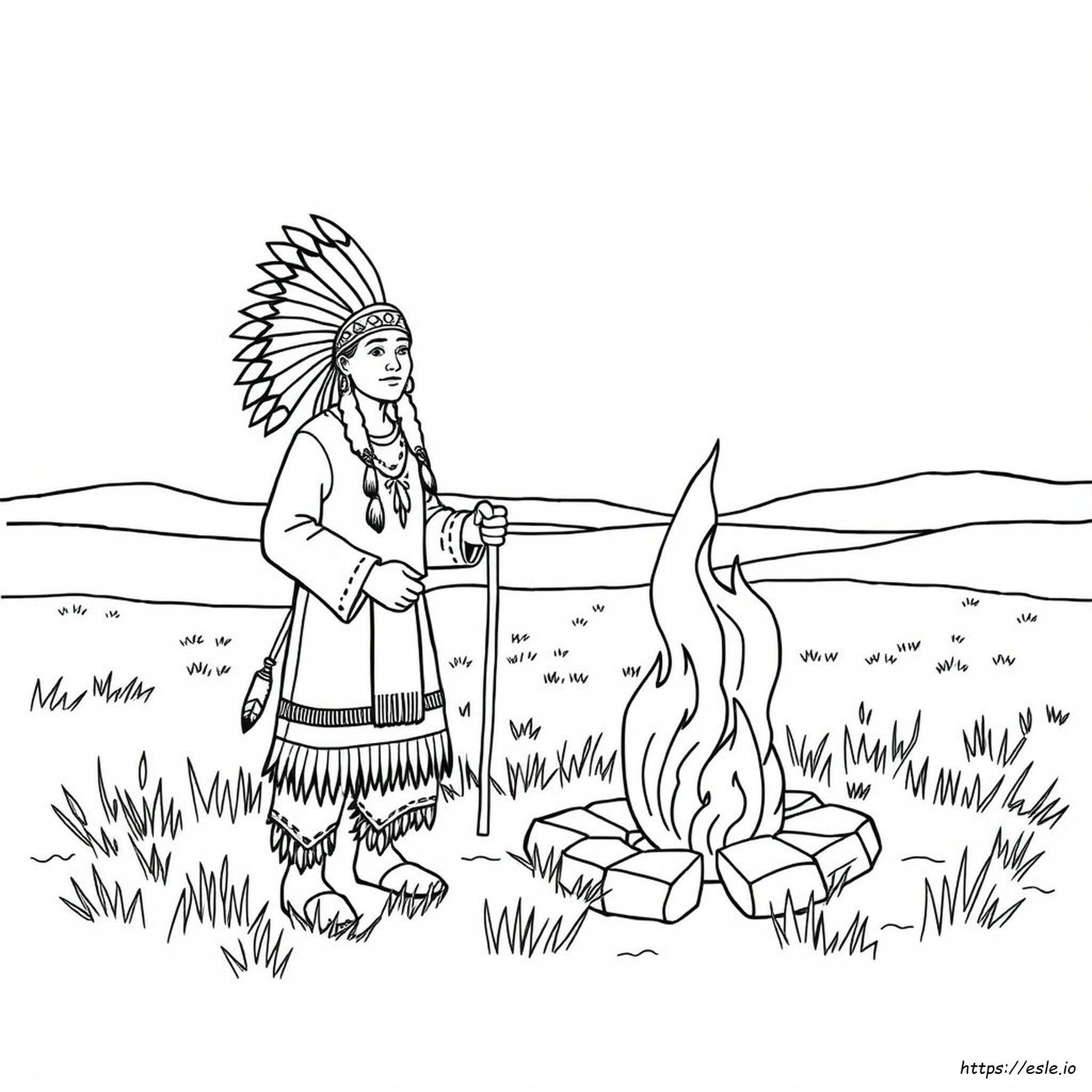 Native American Colouring Pages