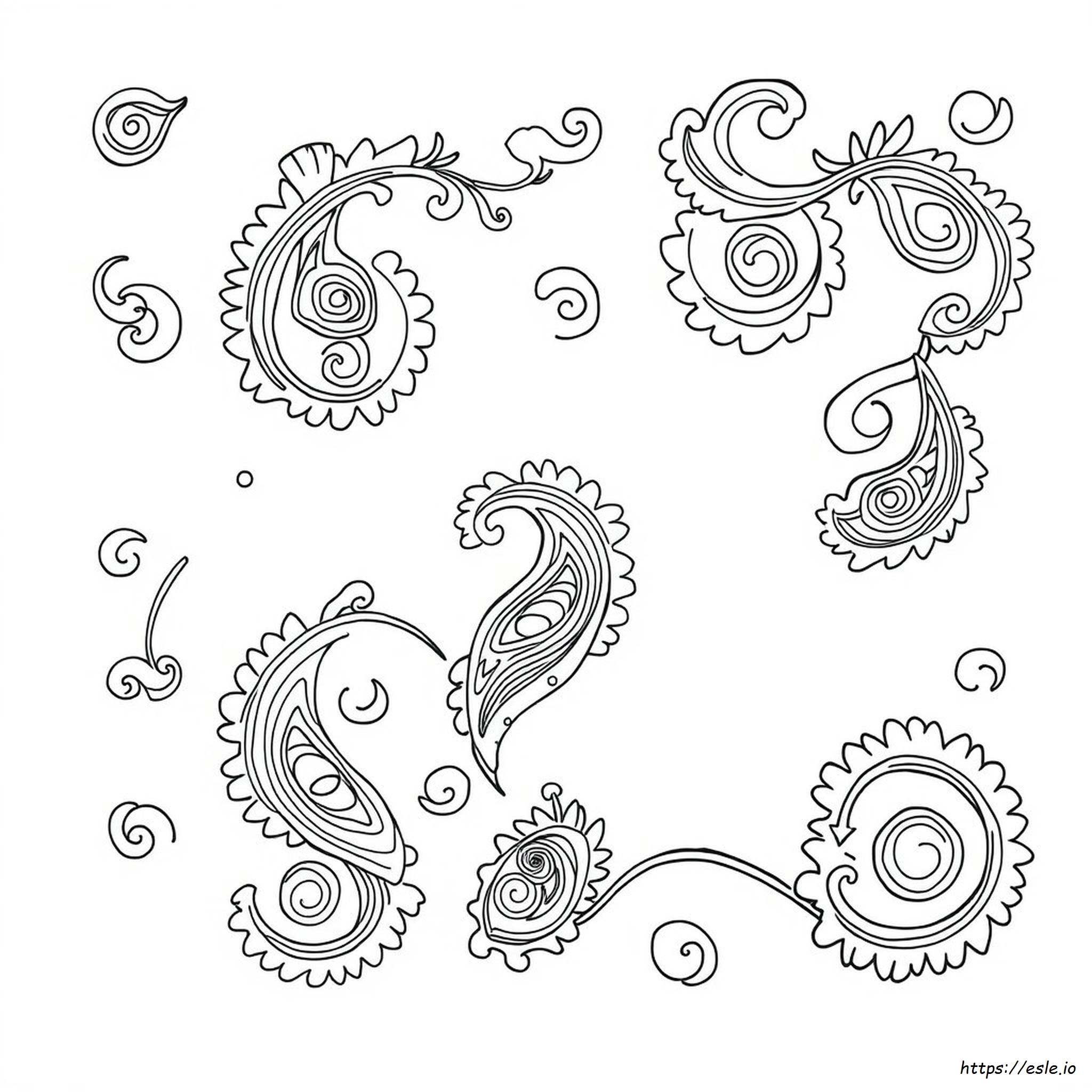 Gratis Printbare Paisley Kleurplaten kleurplaat
