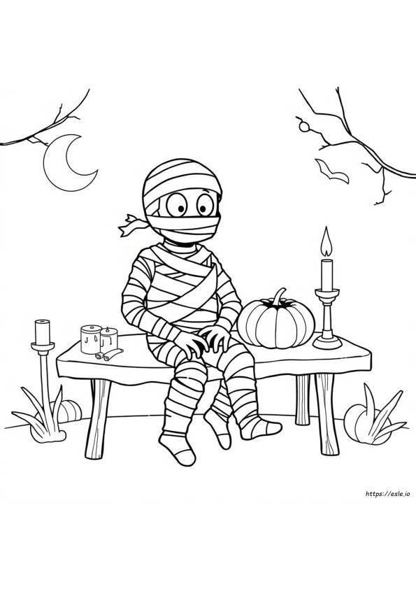 Kolorowanki Mumia Na Halloween