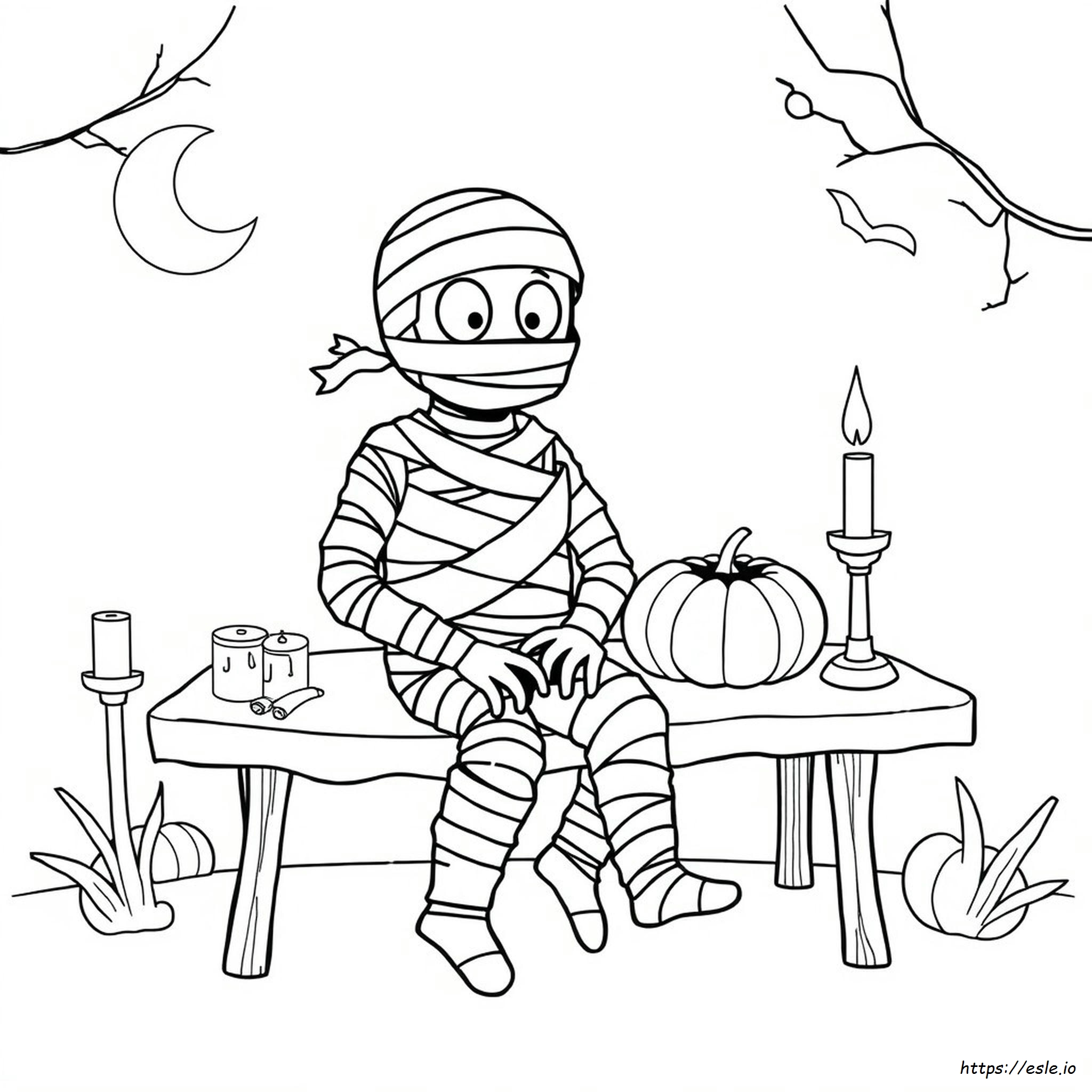 Halloween Mummie Kleurplaten kleurplaat
