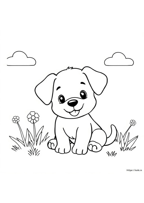 Cute Cartoon Puppy Coloring Pages