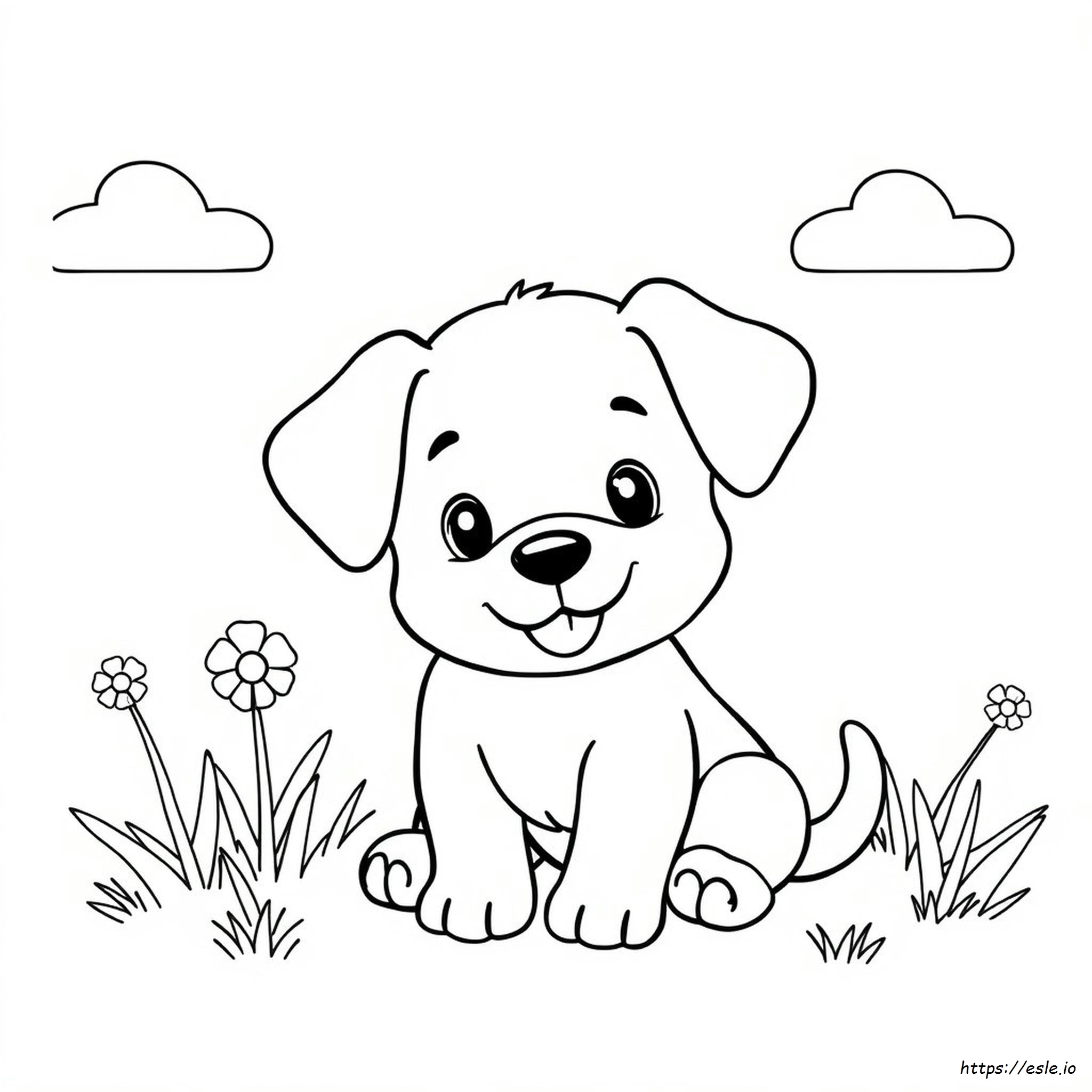 Cute Cartoon Puppy Coloring Pages