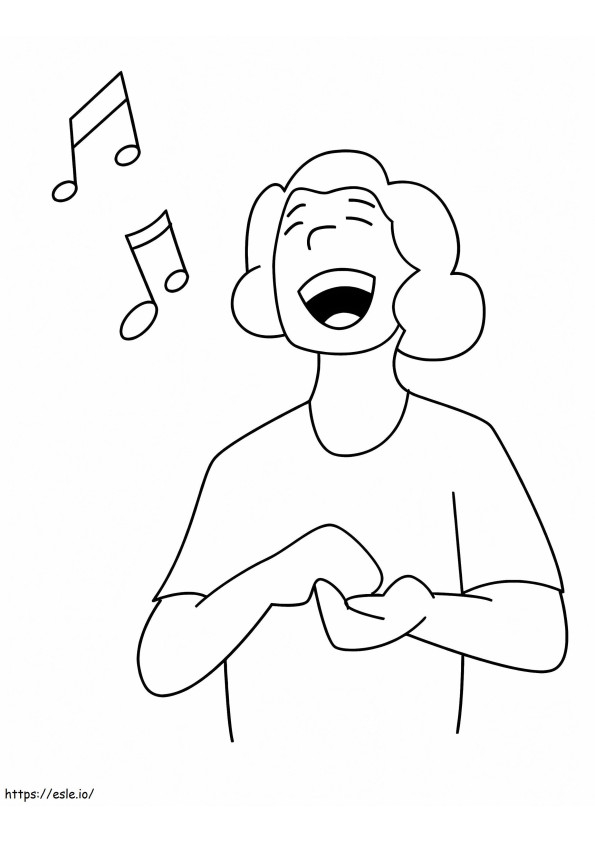 Singer Is Singing coloring page
