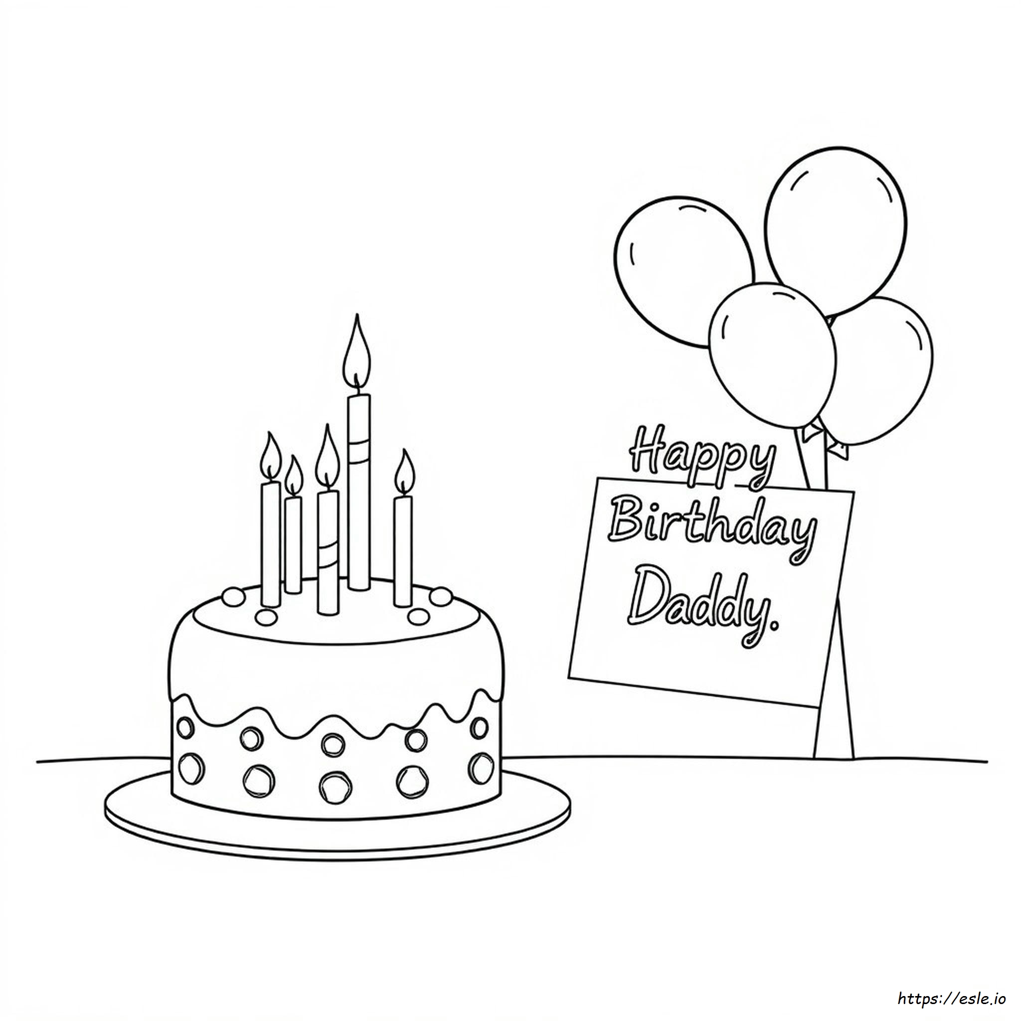 Happy Birthday Dad Colouring