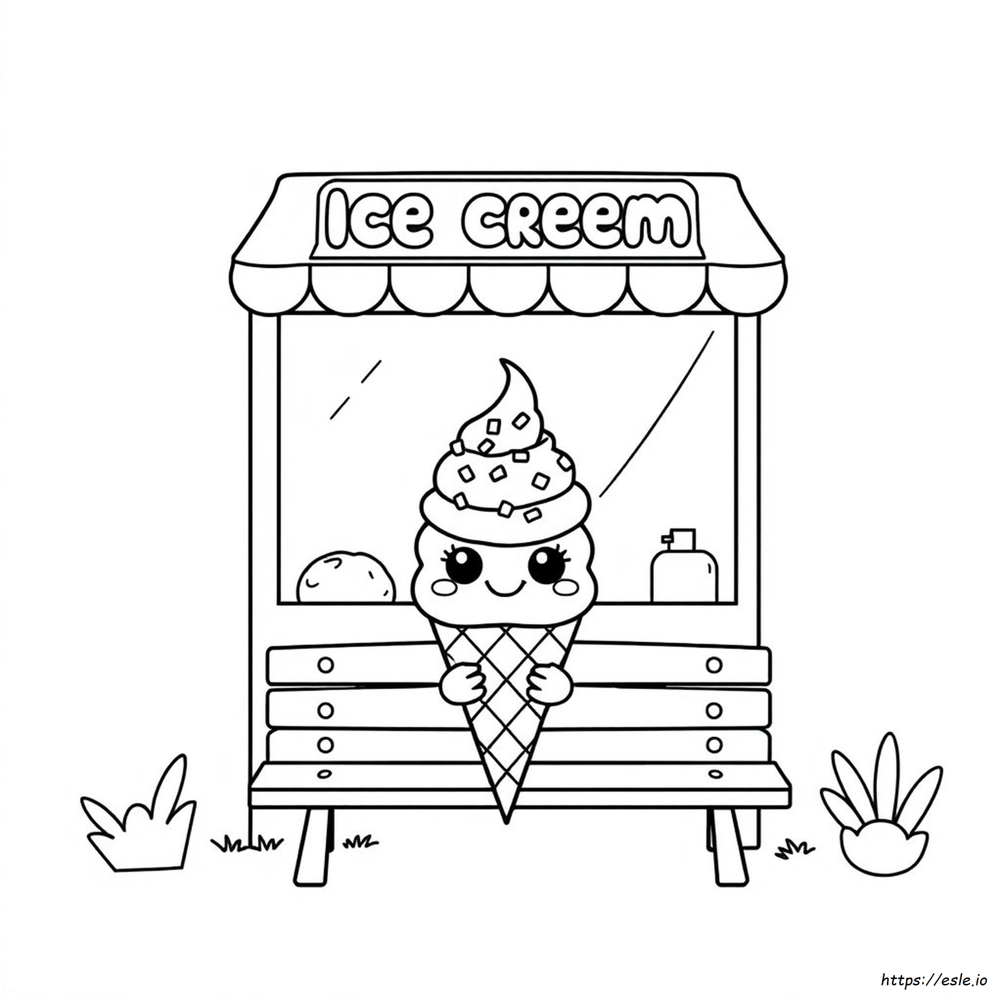 Kawaii Ice Cream Coloring