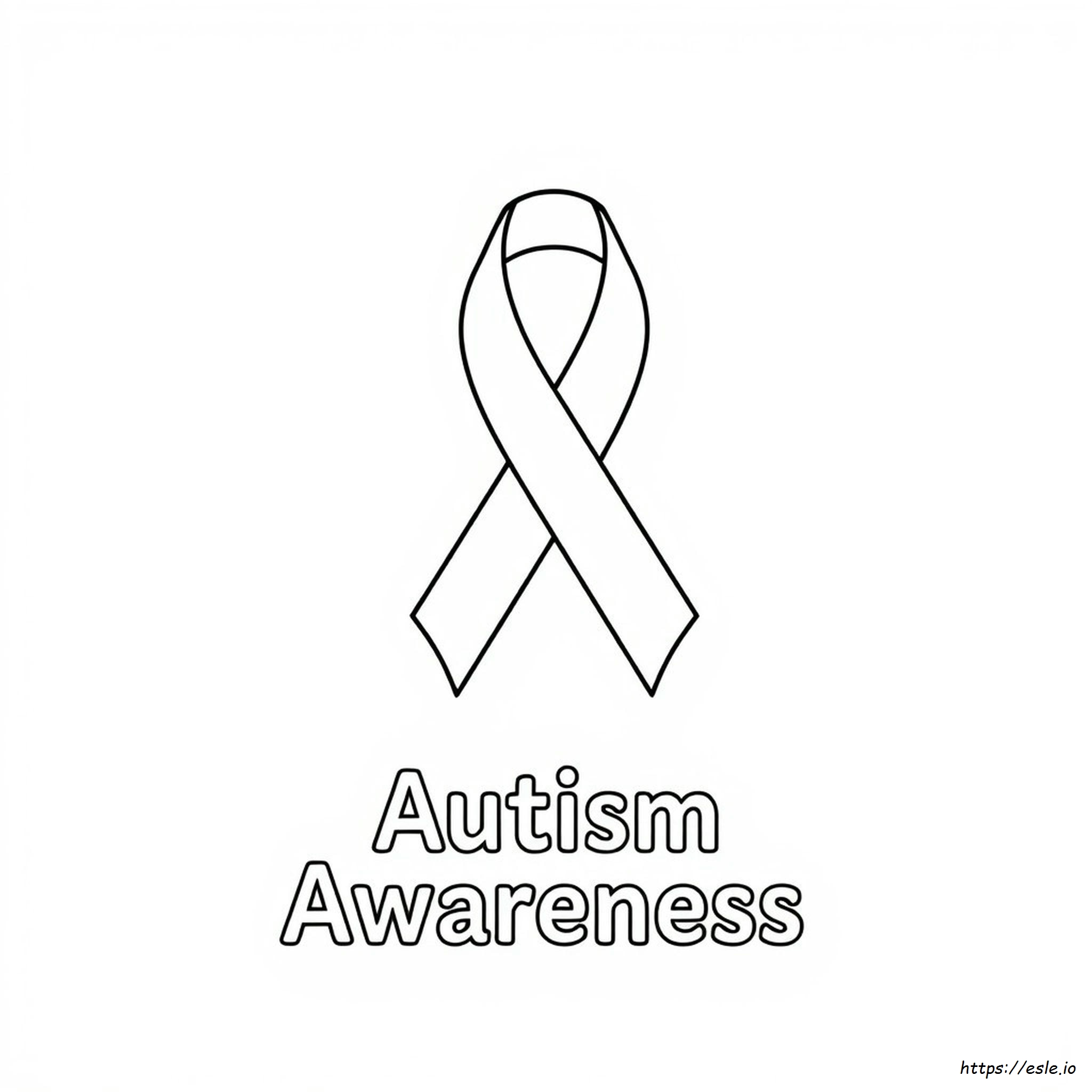 Autism Awareness Ribbon Coloring Page