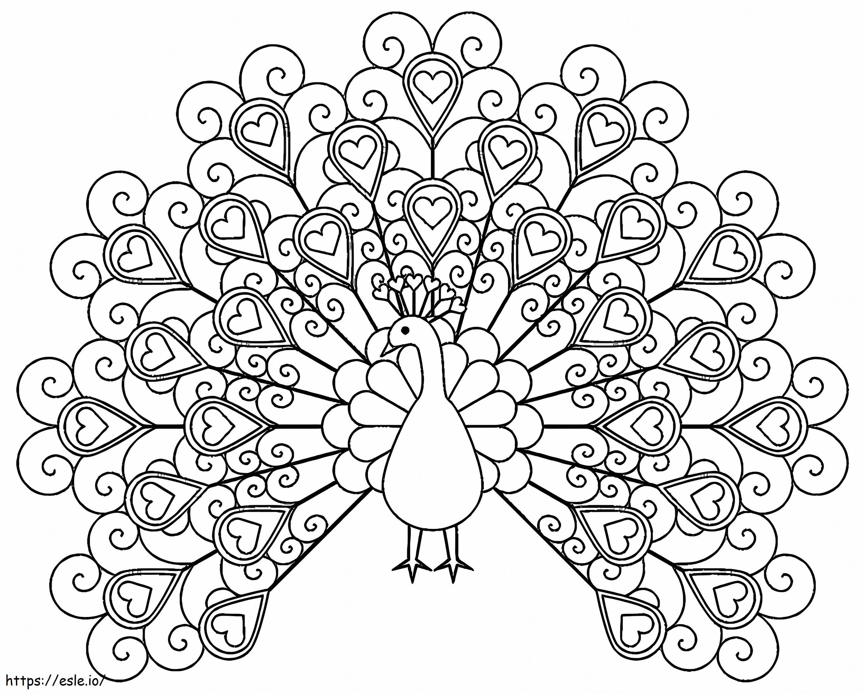 Peacock To Color coloring page