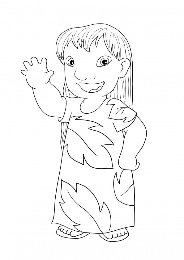 Lilo for coloring and free downloading image for children to have fun