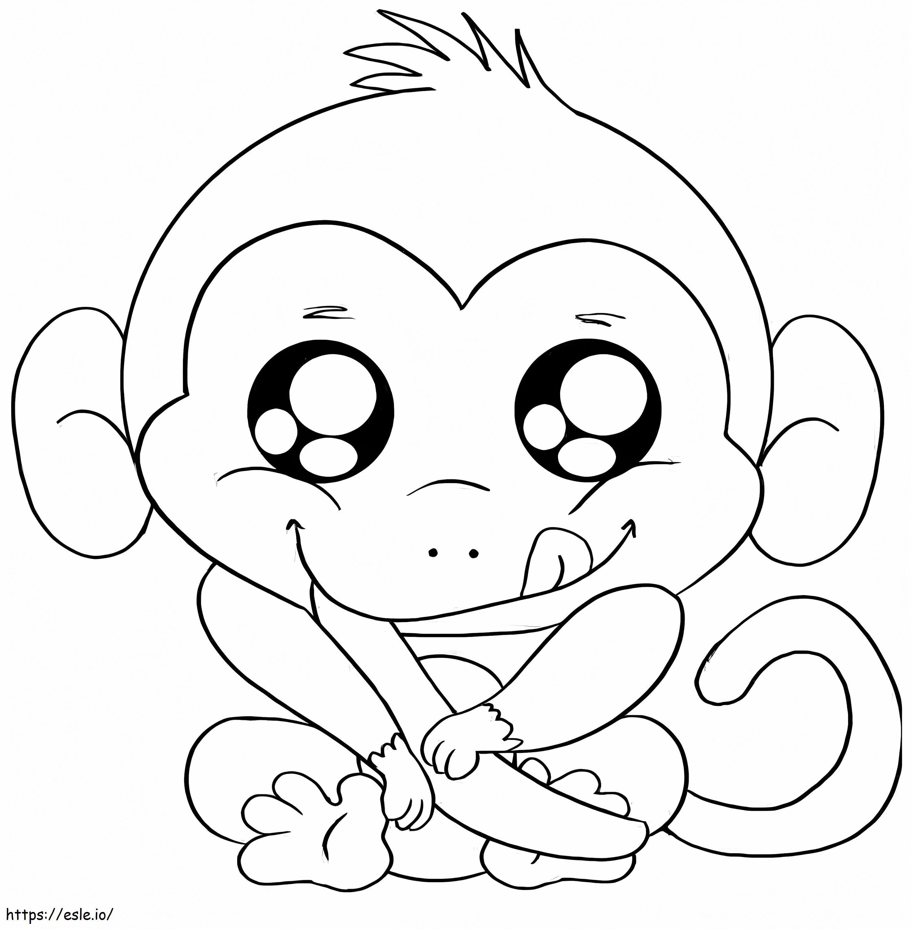 kawaii maymun boyama