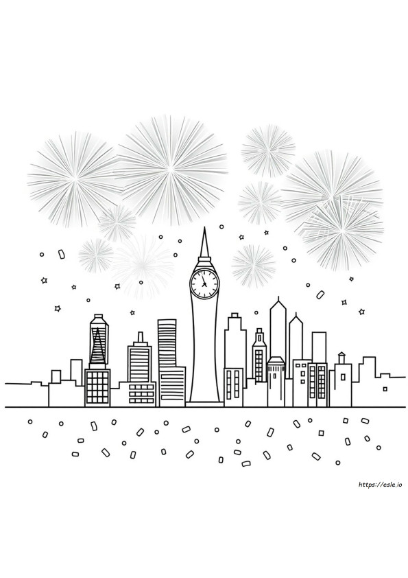 Easy New Years Coloring Pages