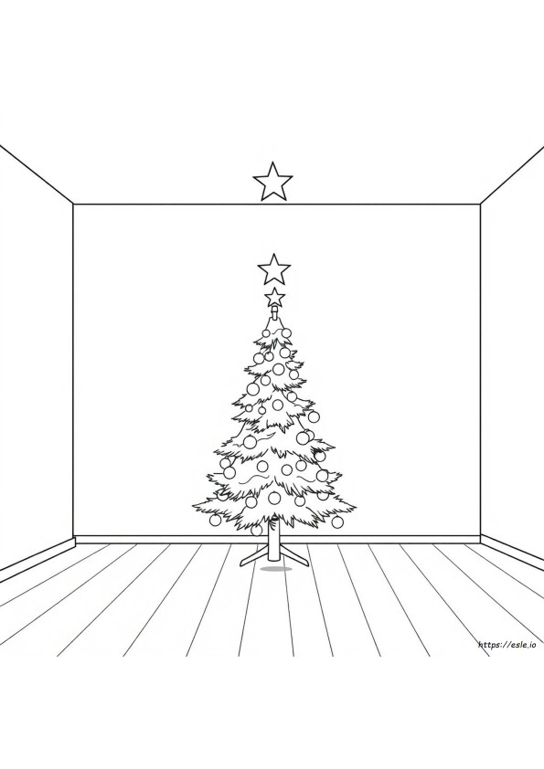Gambar Mewarnai Pohon Natal Kosong