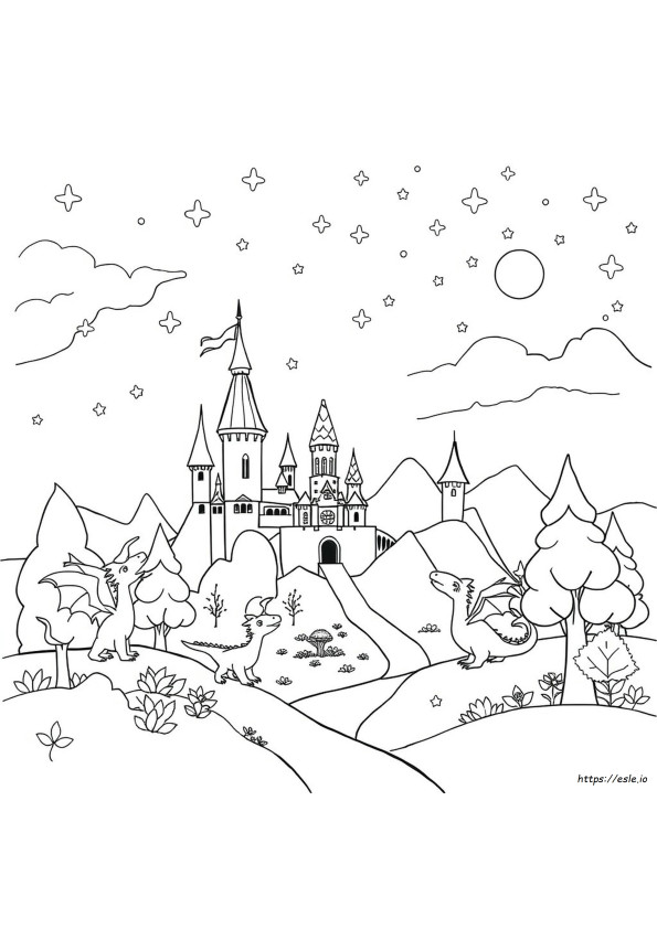 Fantasy Welt Ausmalbilder