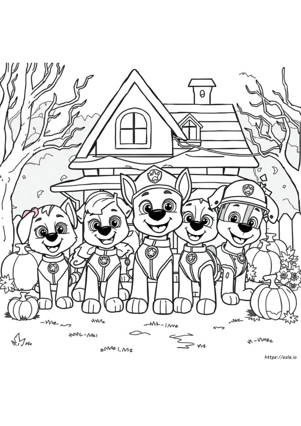 Psi Patrol Halloween Kolorowanki Pdf