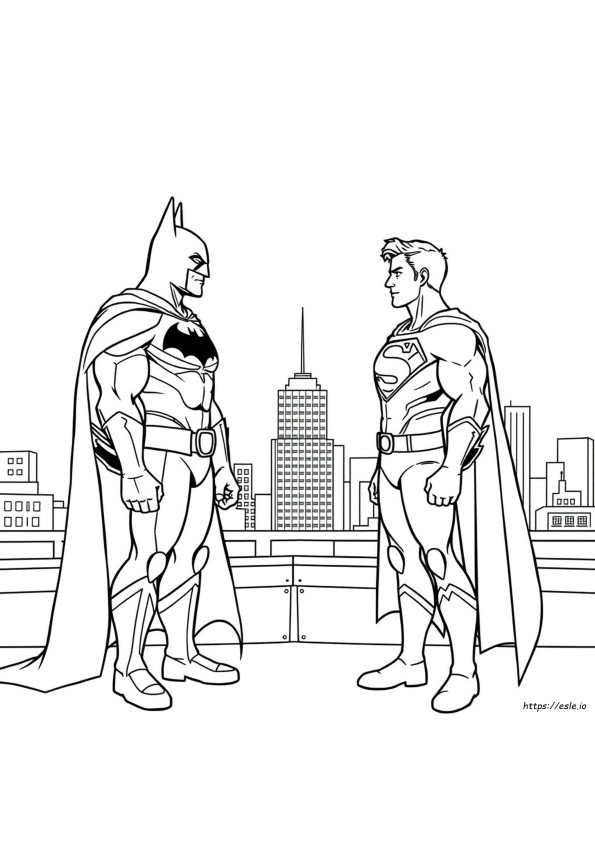 Batman Superman Összecsapás Színező Oldalak Nyomtatható
