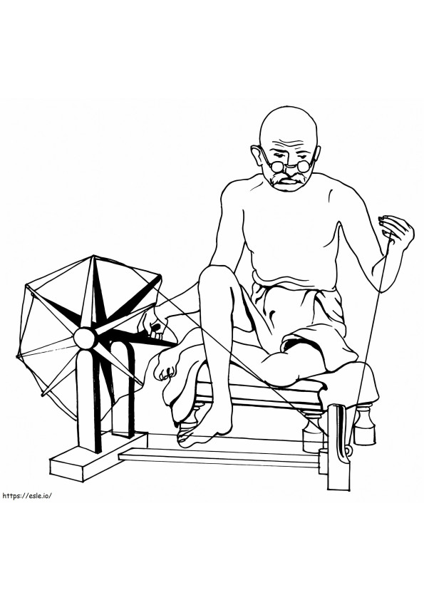Coloriage Mahatma Ghandi 8 à imprimer dessin