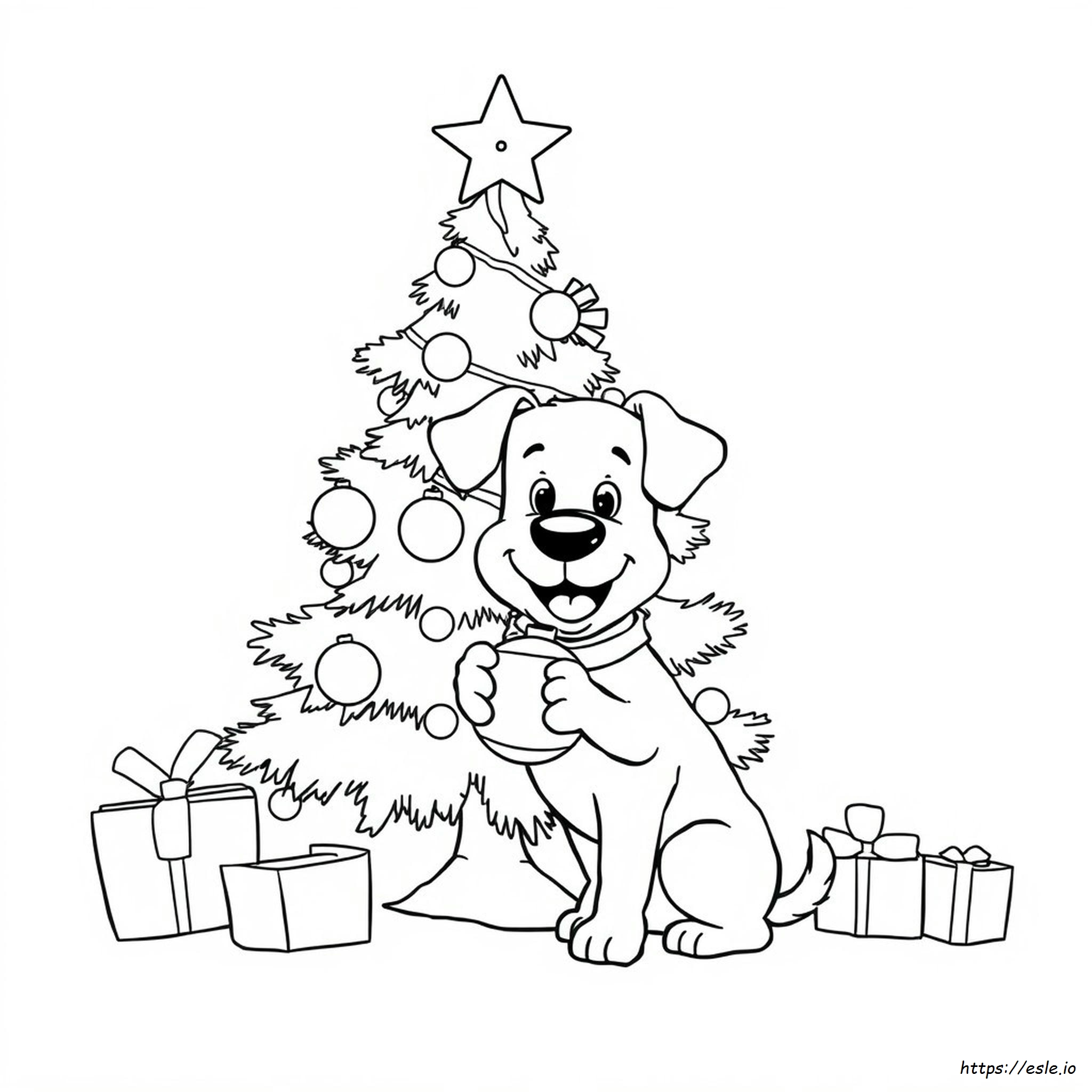 Kerst Hond Kleurplaat kleurplaat