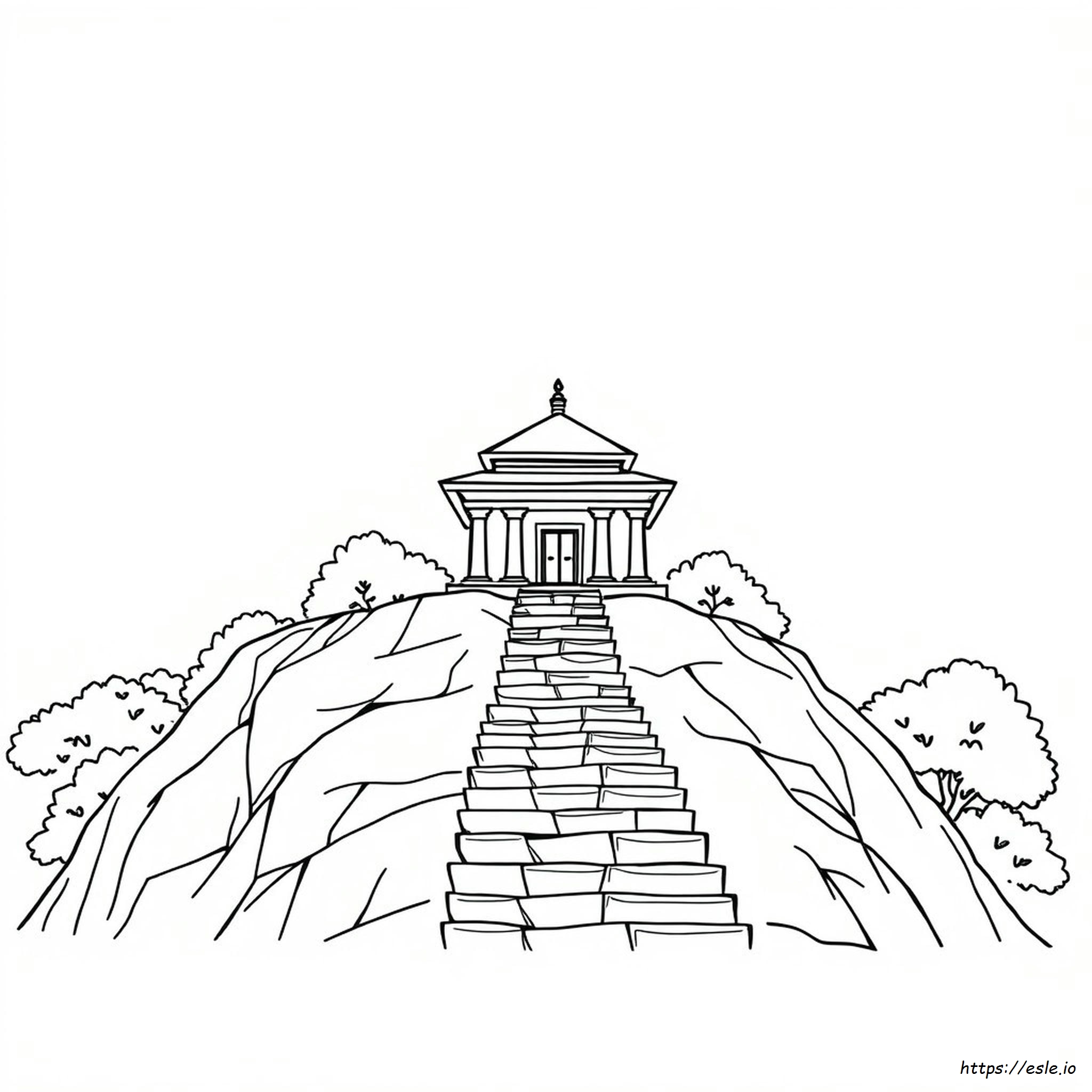 Coloring Page Of A Temple