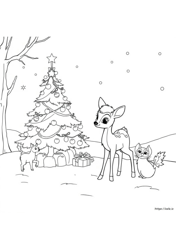 Bambi Świąteczne Kolorowanki