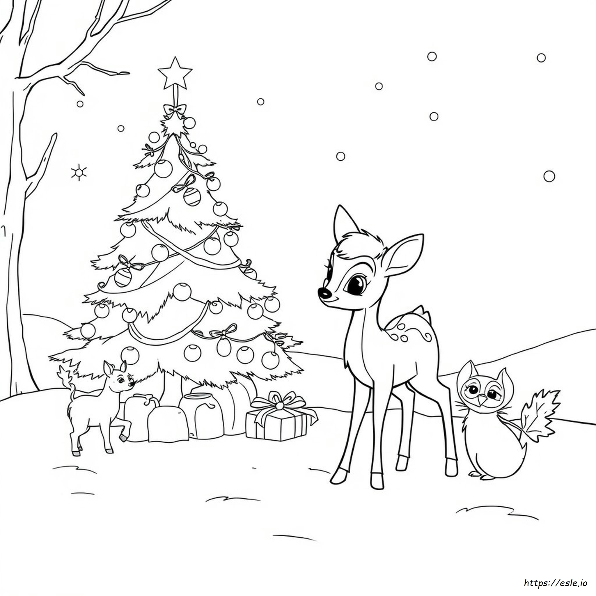 Bambi Kerst Kleurplaten kleurplaat