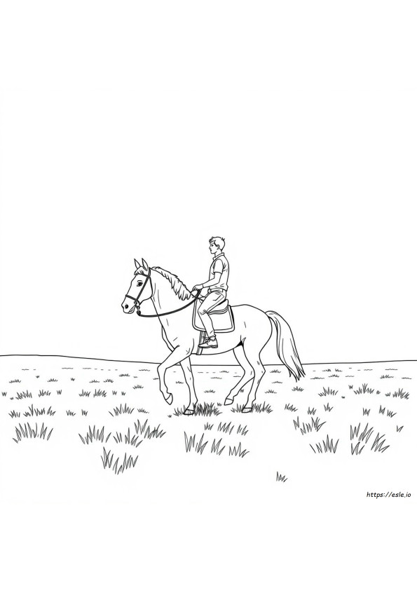 Coloring Pages Simple Man On Horse Drawing