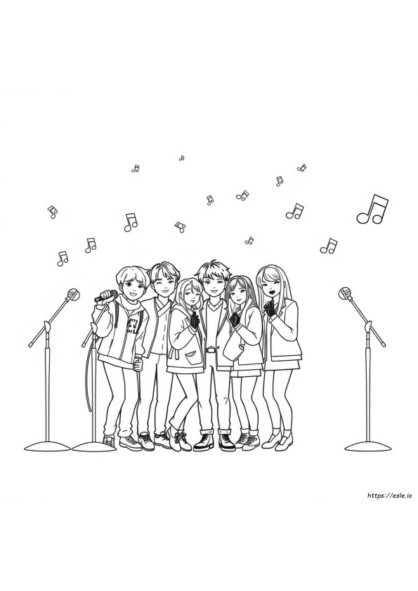 Süße K-Pop Ausmalbilder