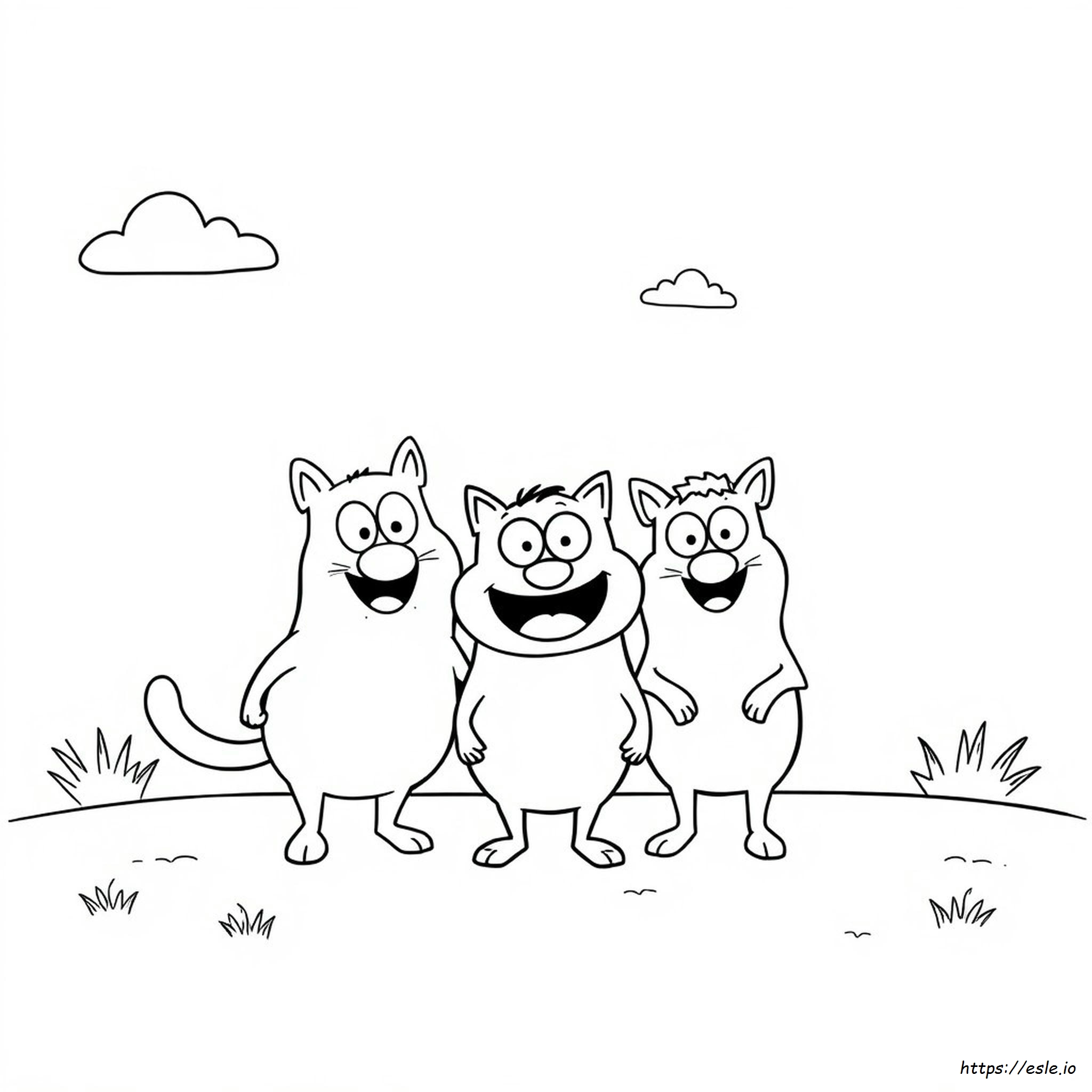 Kazık Kedi Boyama Sayfaları