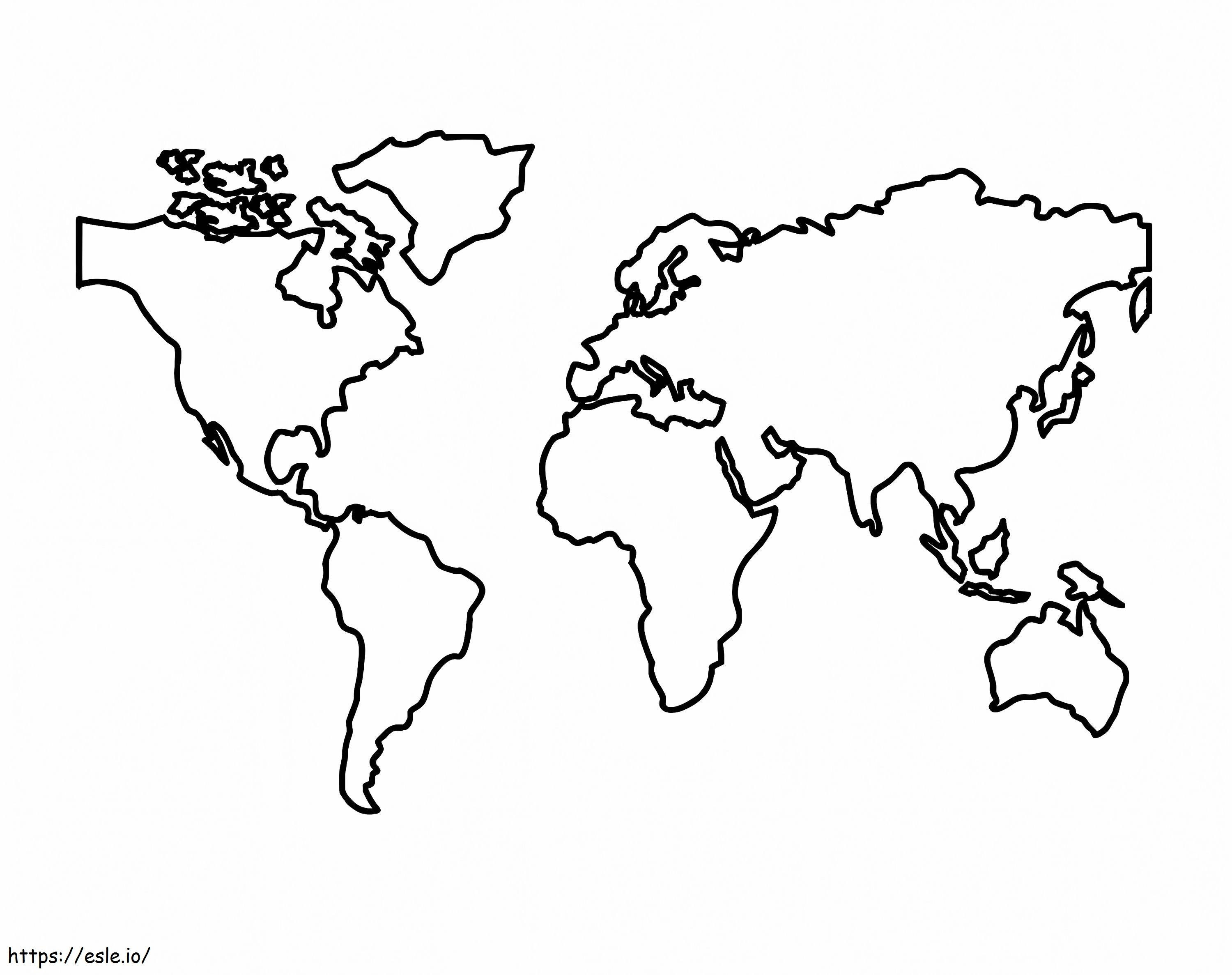 98084611 Weltkarte, Kontinente, globales Bild, Vektorillustration, Umrissdesign ausmalbilder