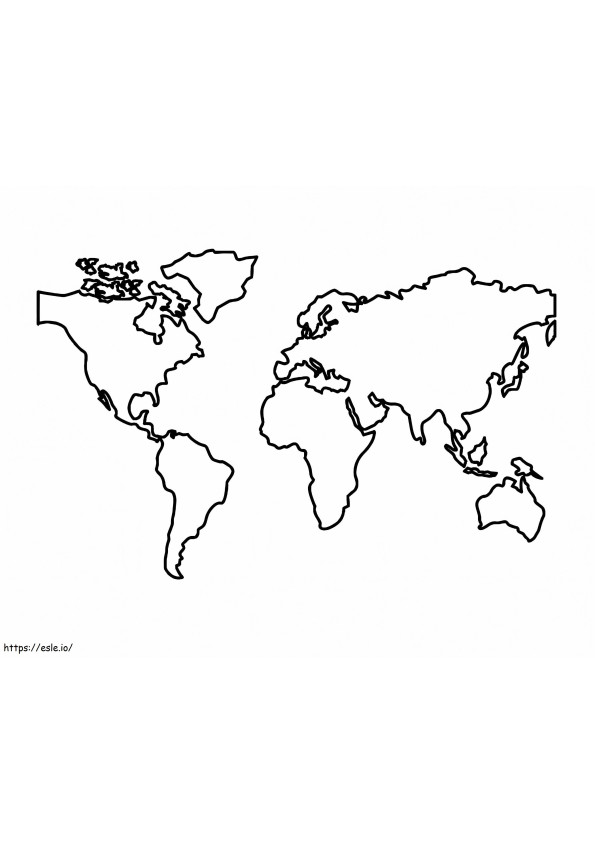  98084611 Maailmankartan maanosien globaali kuva vektorikuvaksi ääriviivat värityskuva