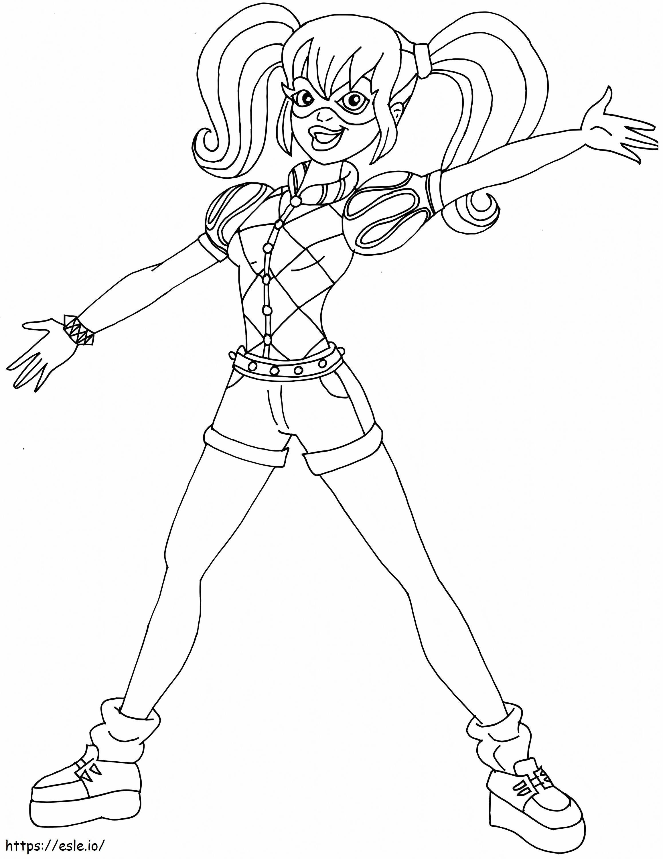Harley Quinn de DC Super Hero Girls para colorir