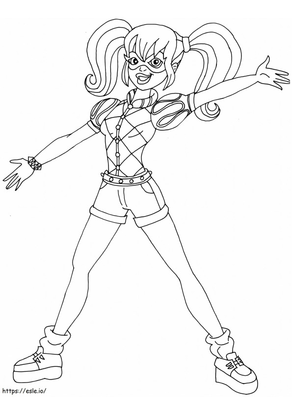 Harley Quinn From DC Super Hero Girls coloring page