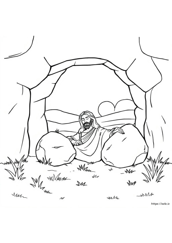 Jezus In Het Graf Kleurplaat