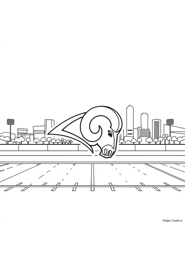 Kolorowanka Z Logo Los Angeles Rams