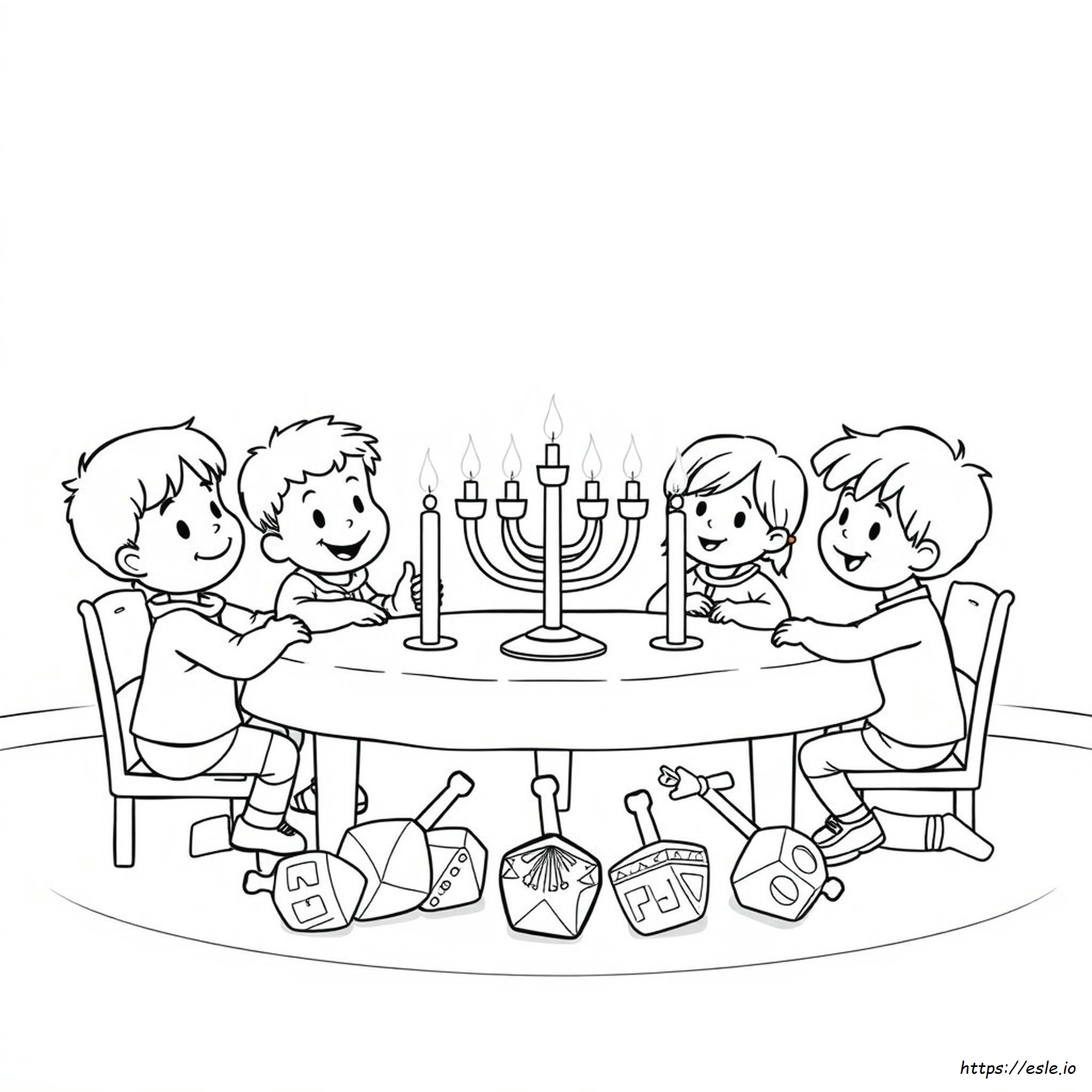 Hanukkah Kids Coloring Pages