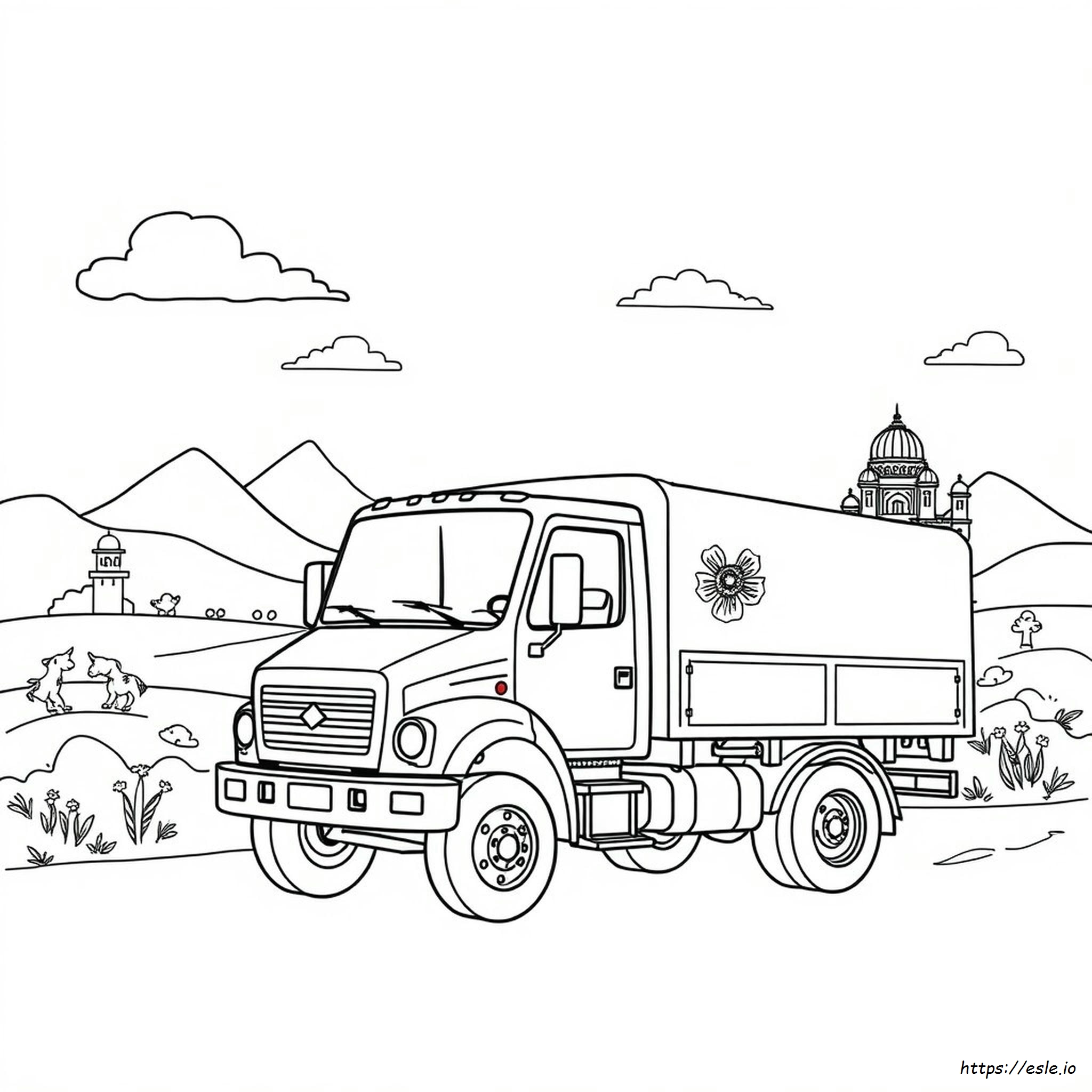 Coloriage Dessin Camion Art Du Pakistan