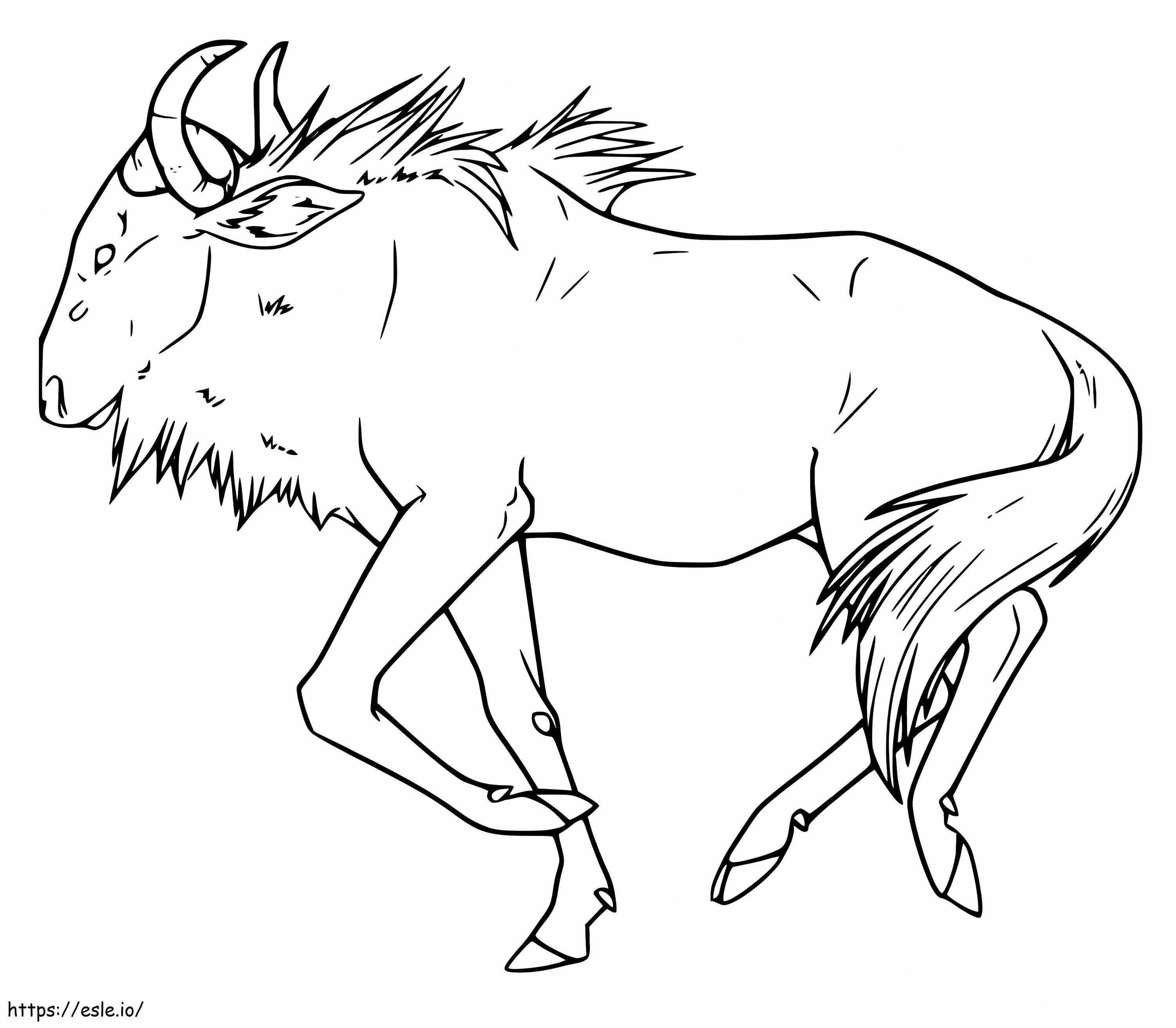 Wildebeest Realistis Gambar Mewarnai