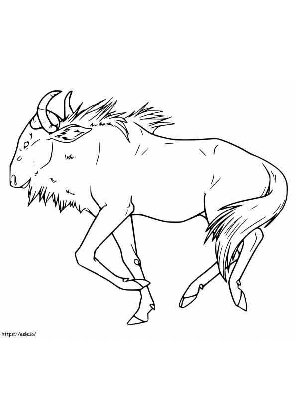 Realistic Wildebeest coloring page
