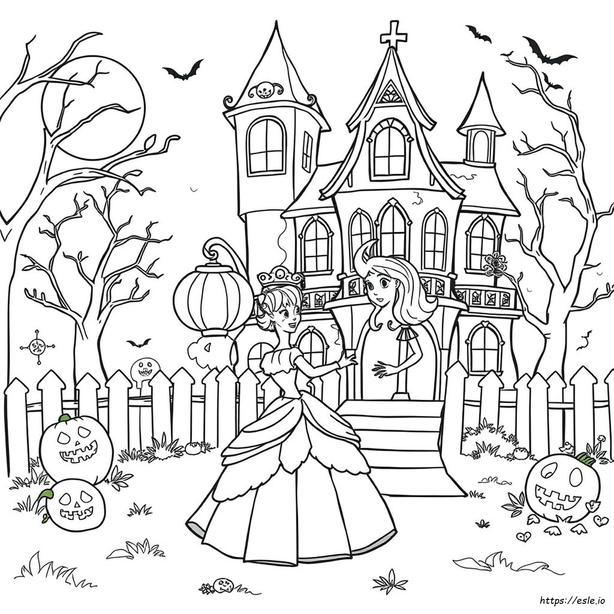 Prinses Halloween Kleurplaat kleurplaat