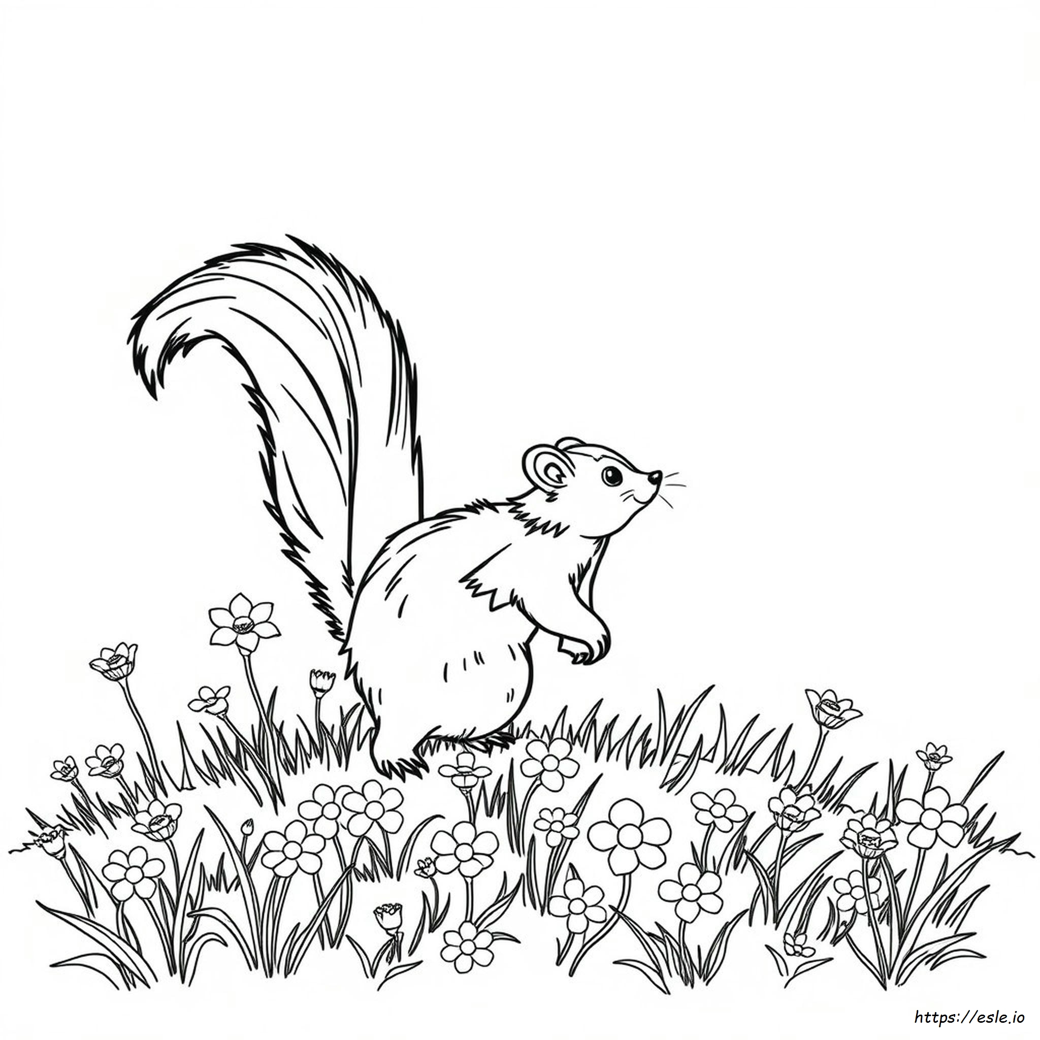 Realistic Skunk Coloring Page