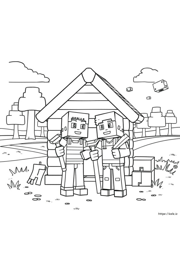 Jj And Mikey Minecraft Coloring Pages