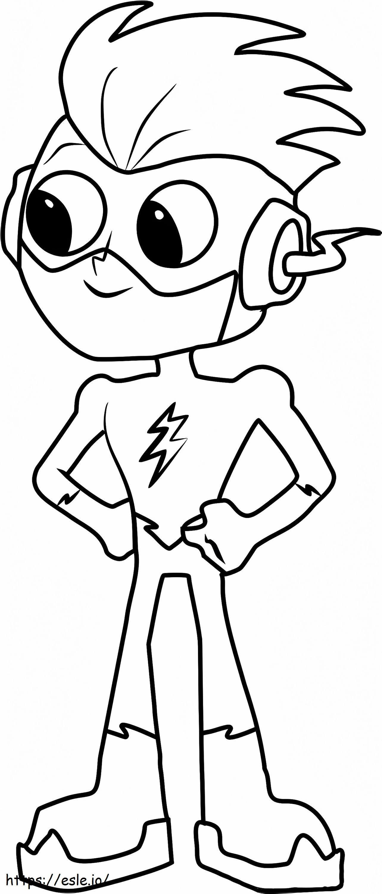  Kid Flash A4 de colorat