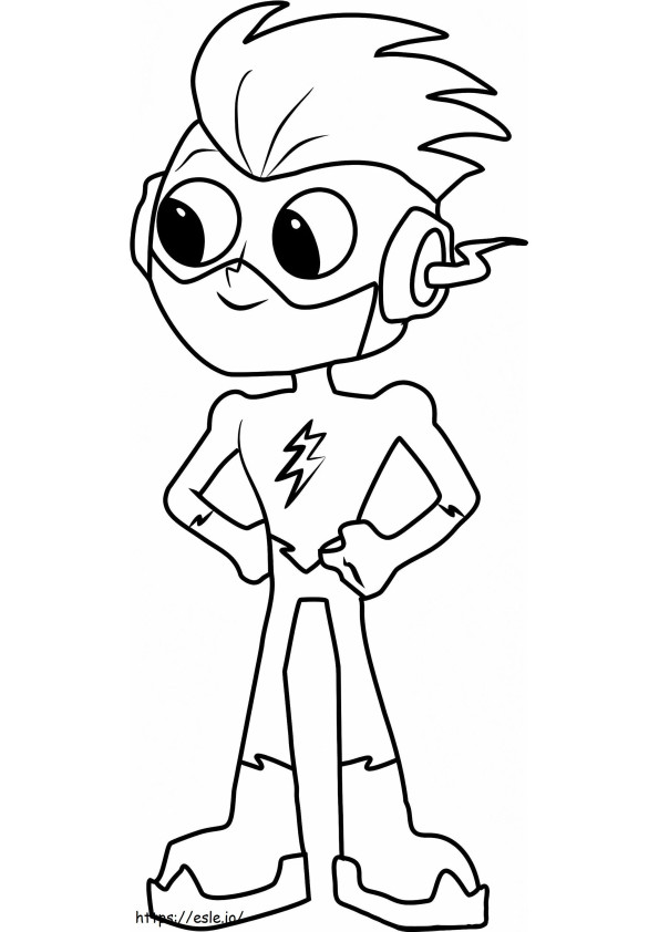 Kid Flash A4 coloring page