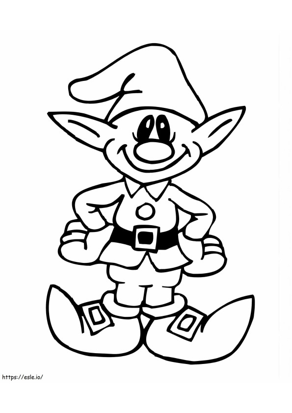 Funny Elf coloring page