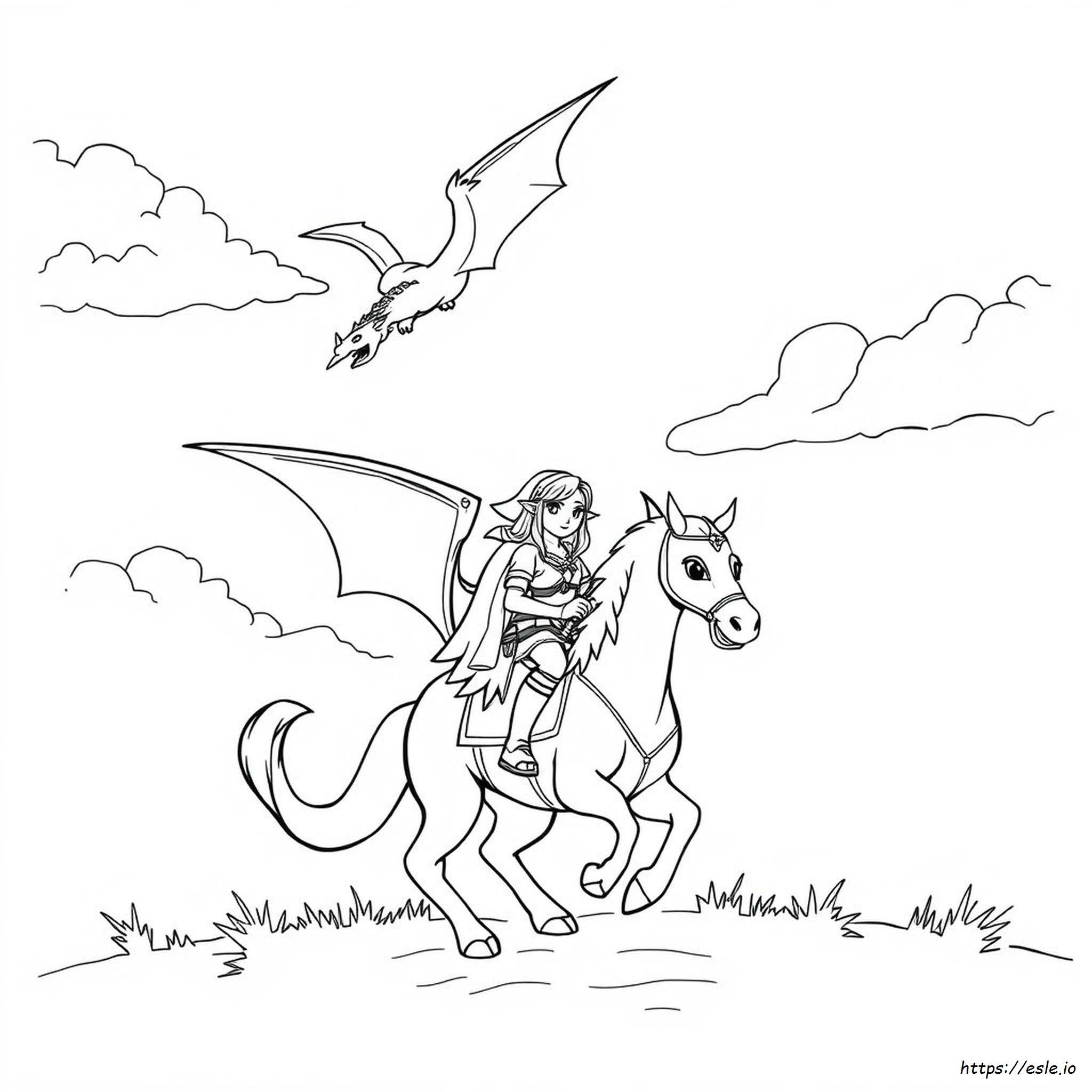 Zelda Dragon Coloring Page