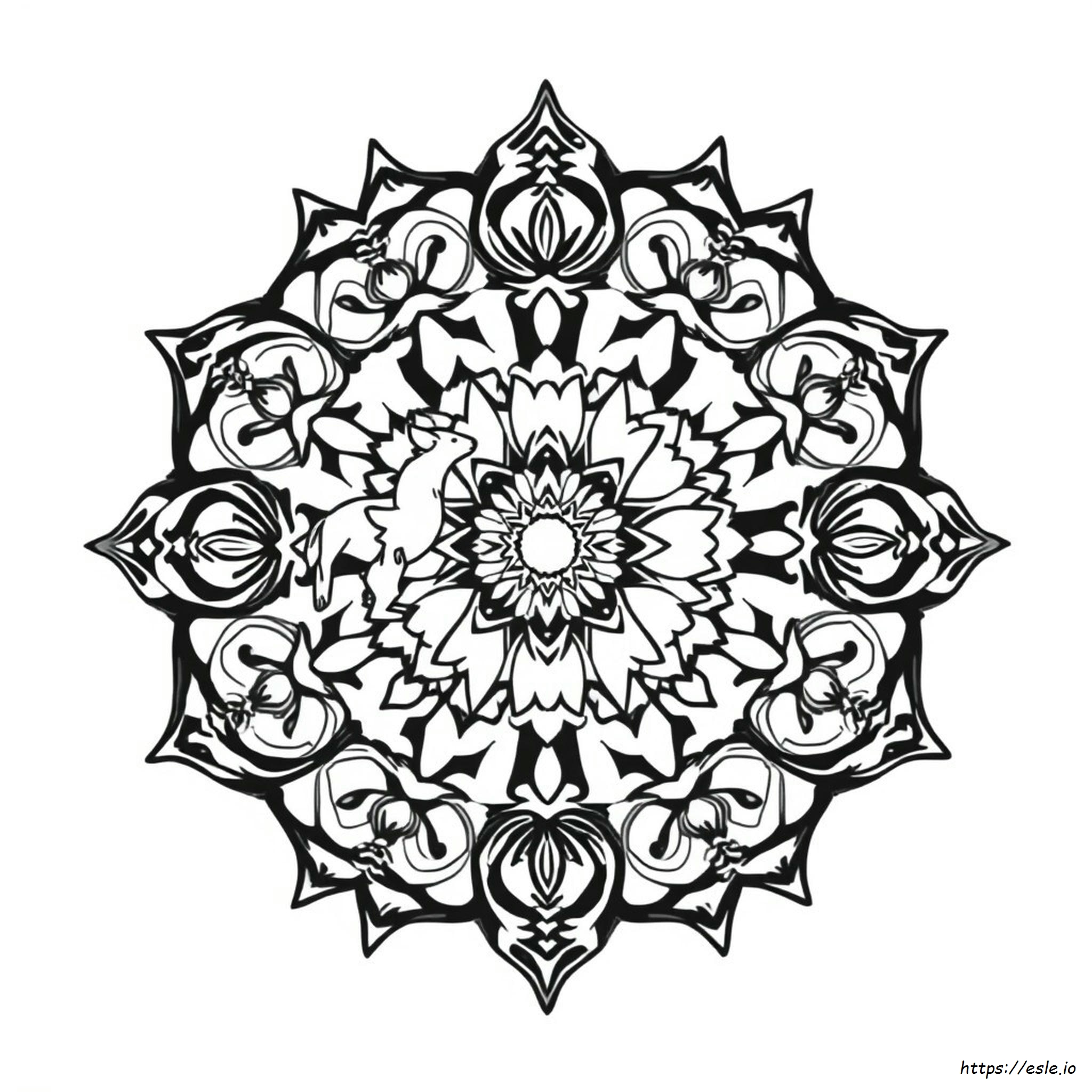 Mandala Hayvan Sanatı Boyama Sayfaları