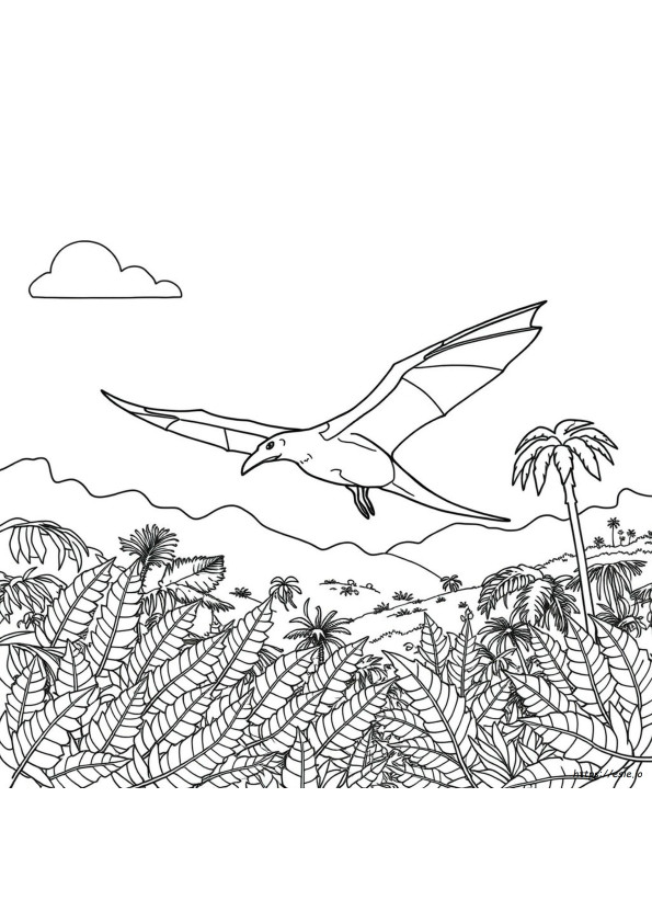 Pterodáctilo Para Colorear