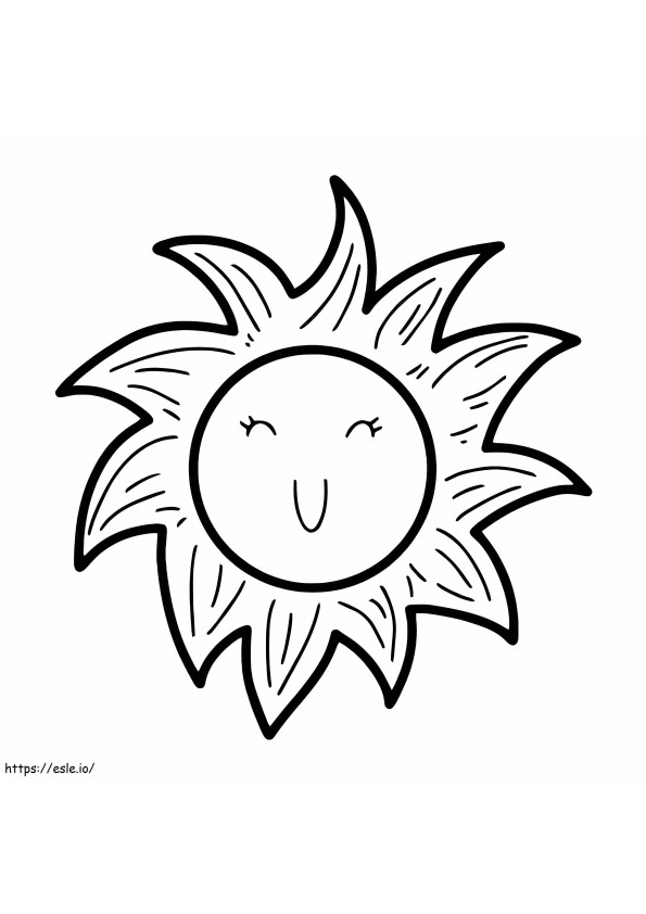 Smiling Sun Doodle coloring page