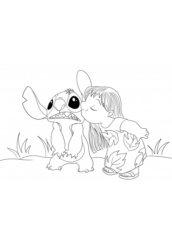 Lilo and Stich are best friends-free printable for easy coloring for kids