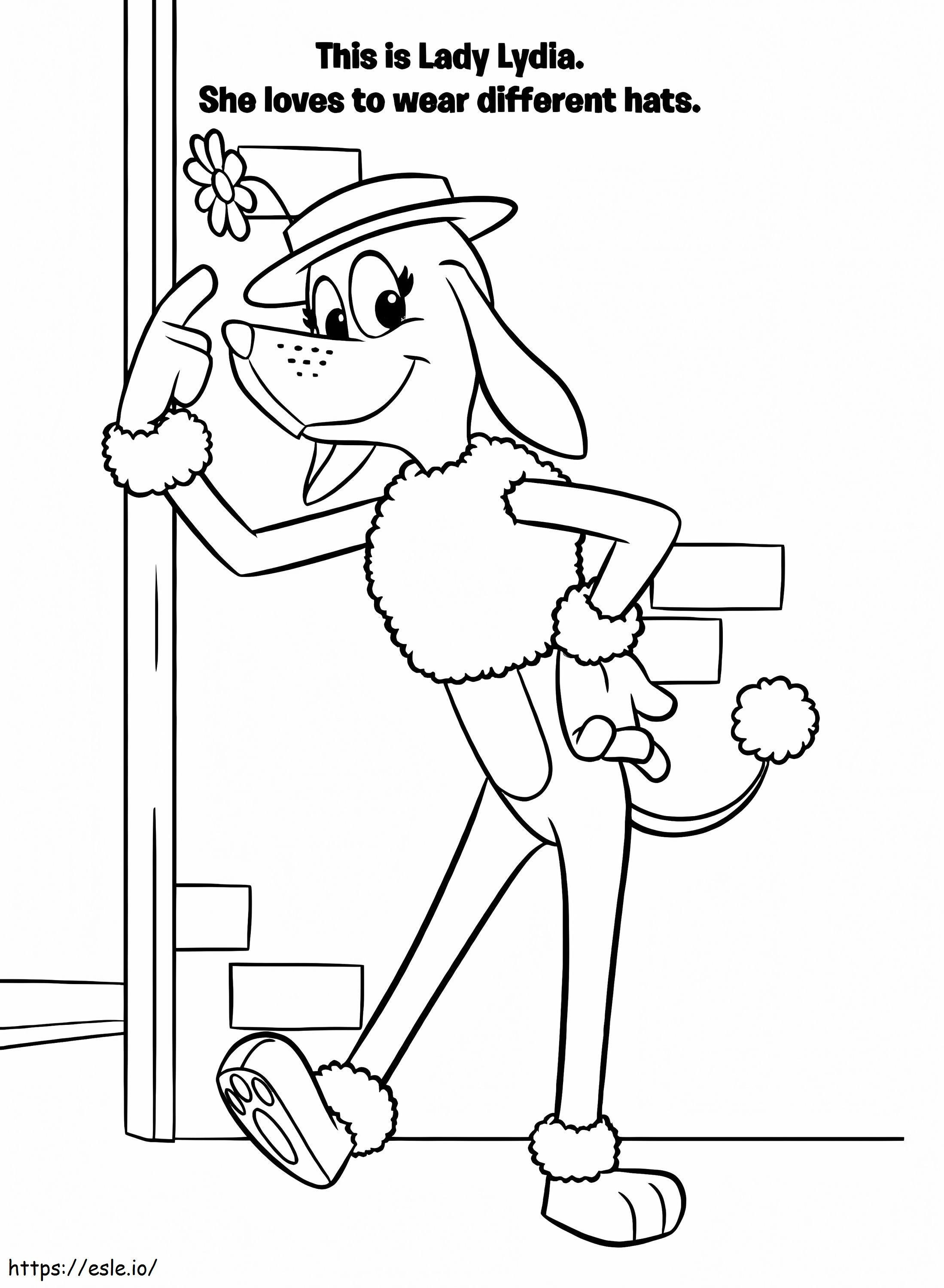 Lady Lydia From Go Dog Go coloring page