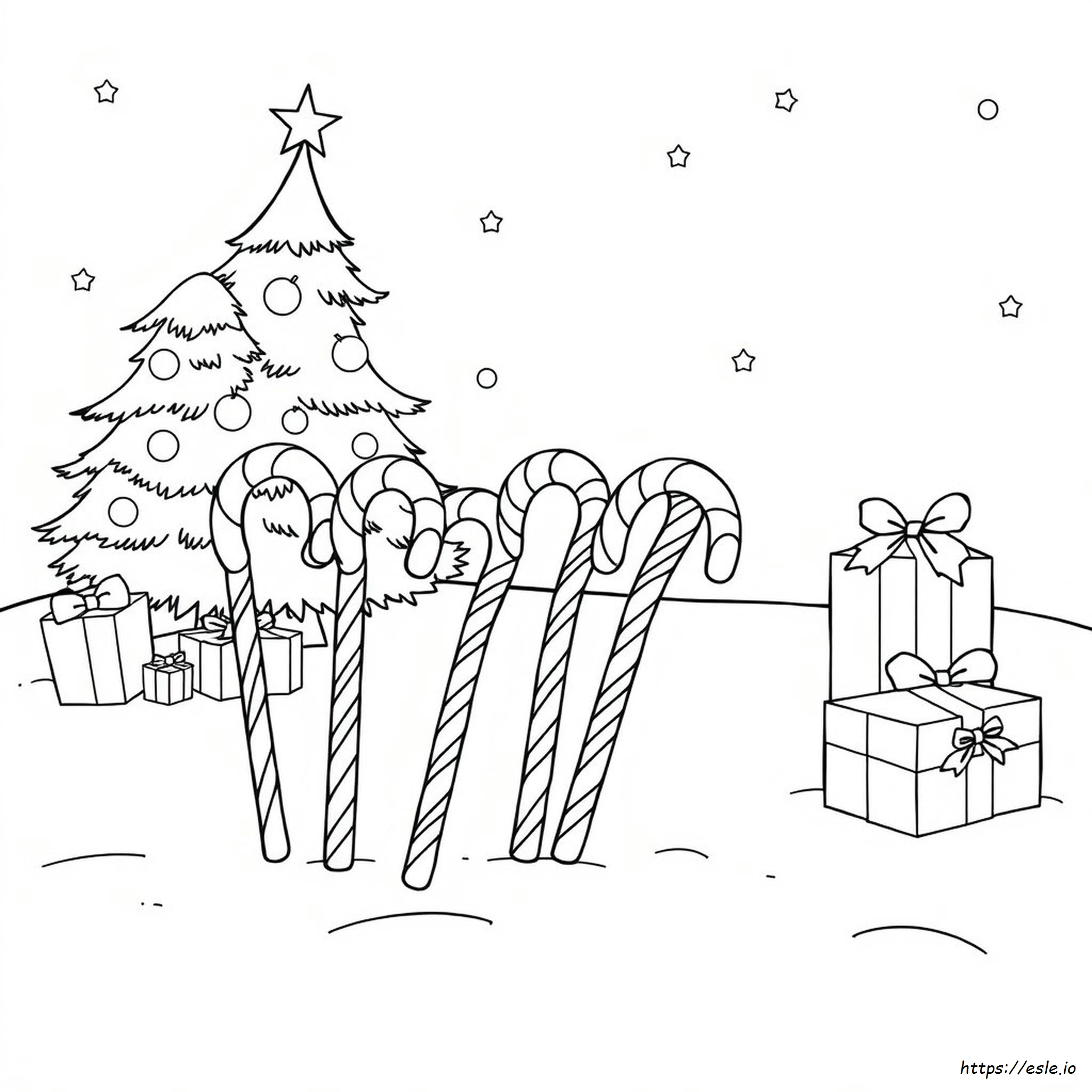Christmas Candy Cane Coloring Pictures